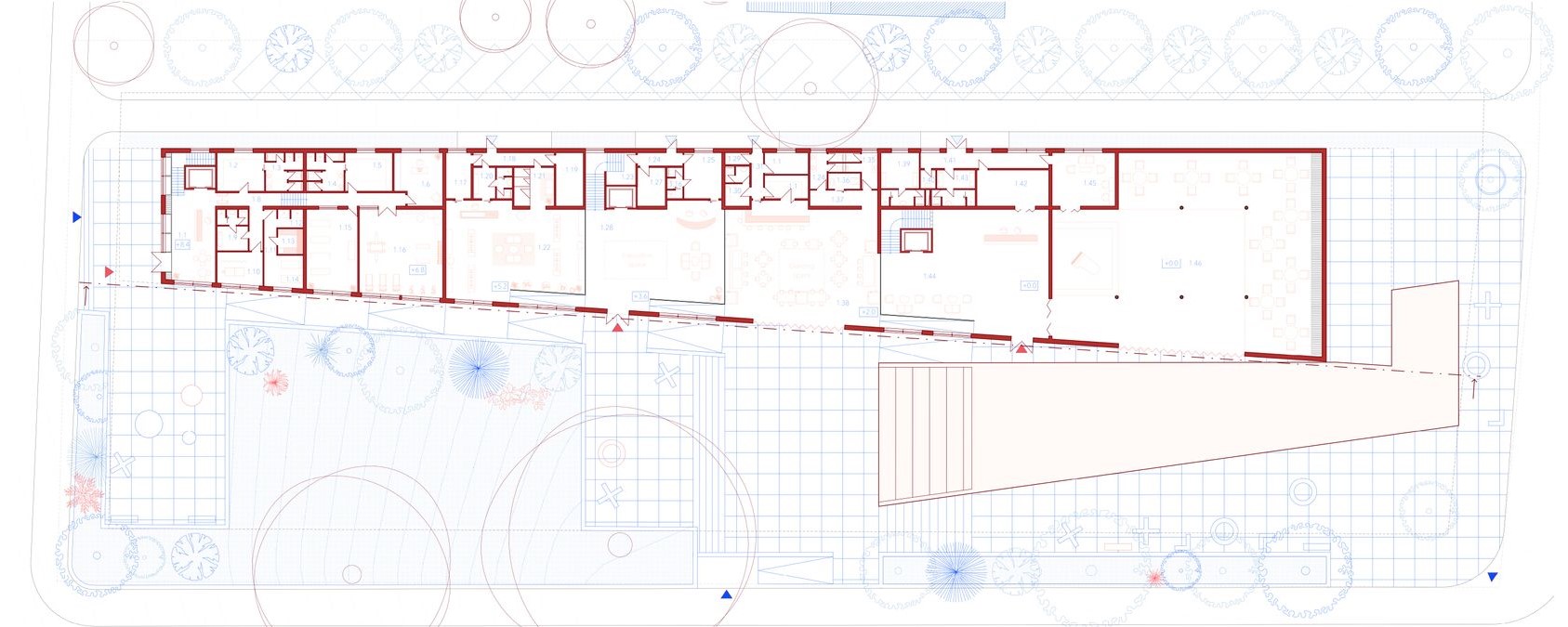 Detailed floor plan of Dance Arts Center's architectural layout.