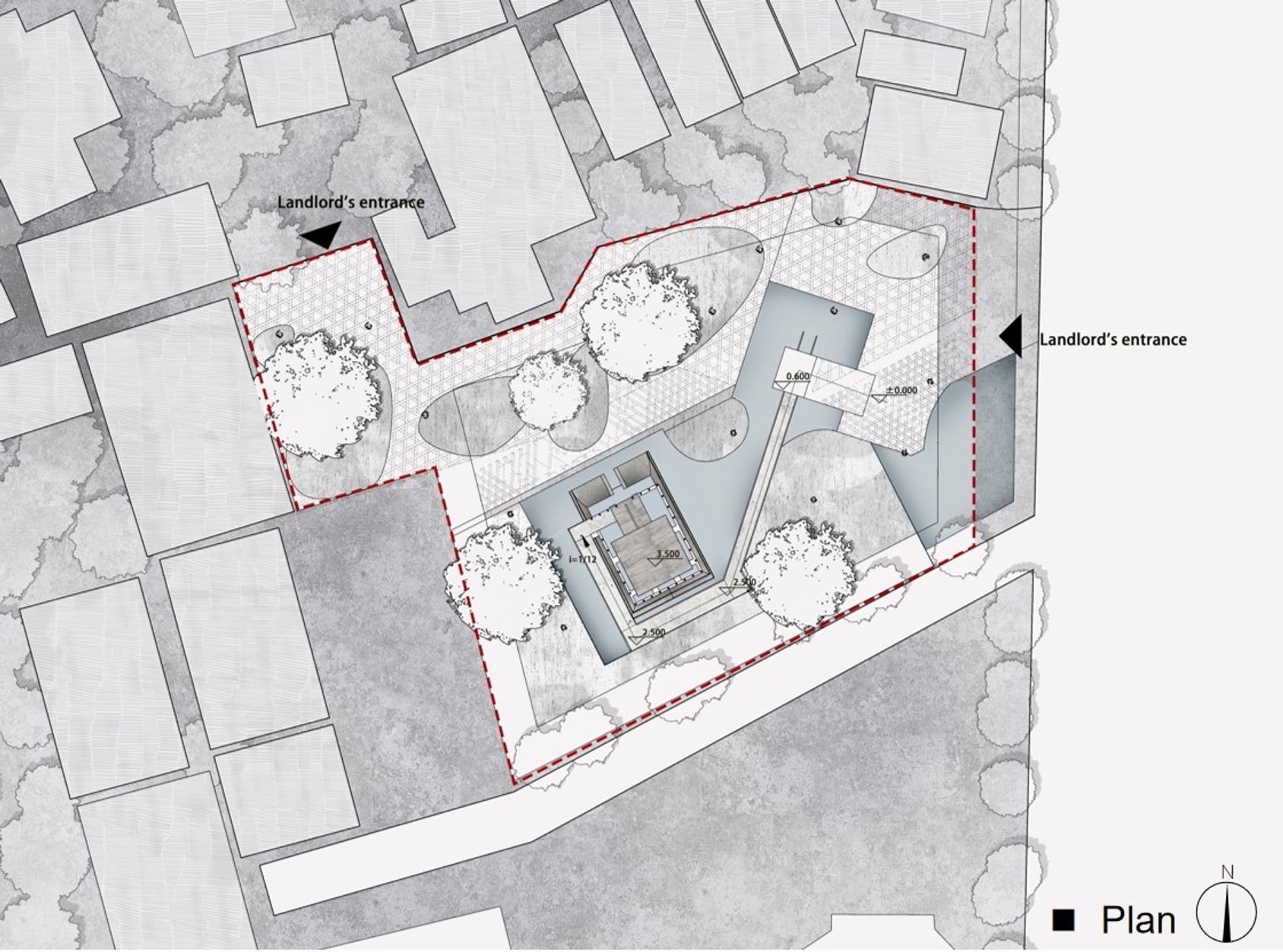 Urban site plan integrating spiritual and communal spaces.