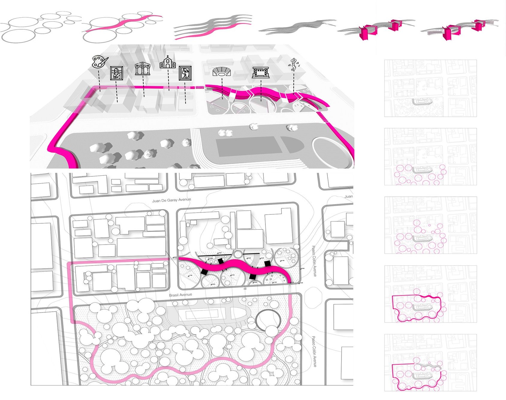 La Ola: Strategic design melding open spaces and urban connectivity.