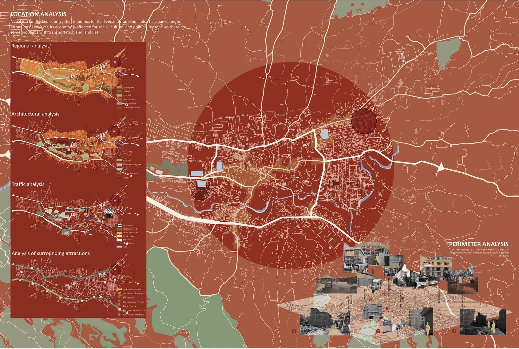 Detailed urban and architectural analysis of Nepalese cityscape.