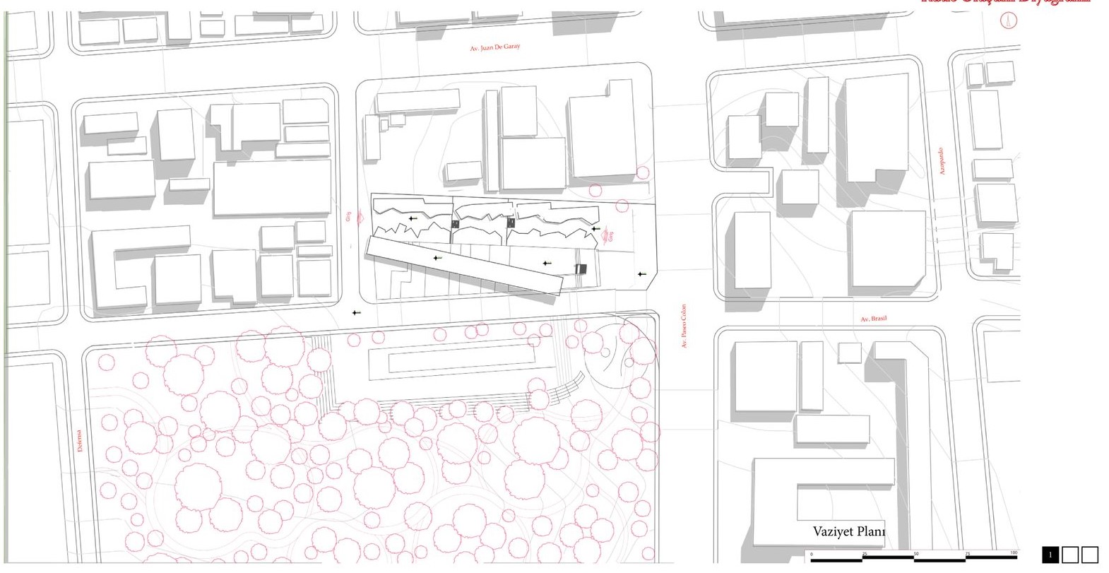 Master plan of Damphy, integrating urban landscape with cultural venues.