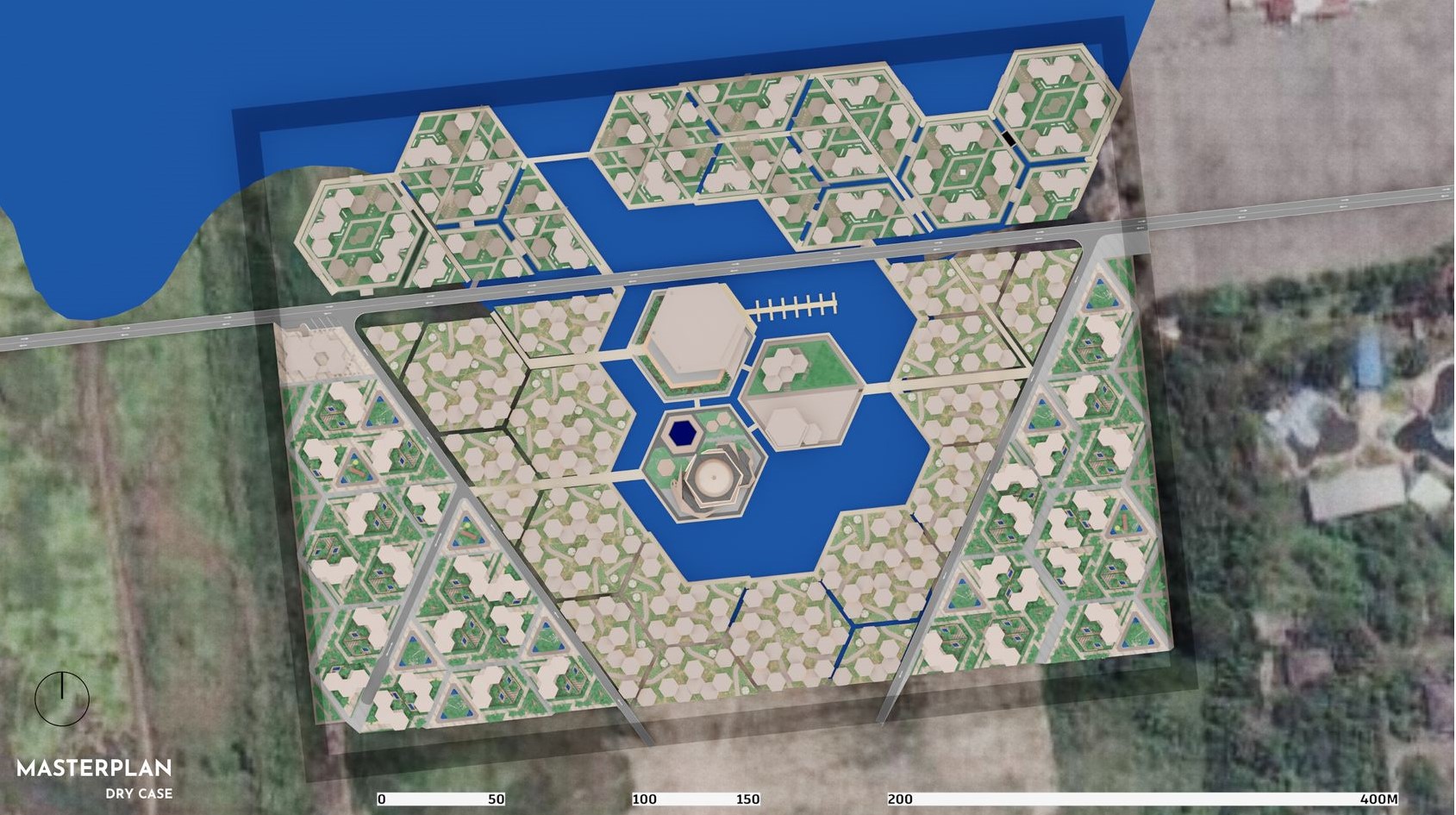 Jimbaran Housing masterplan for resilient floating city.