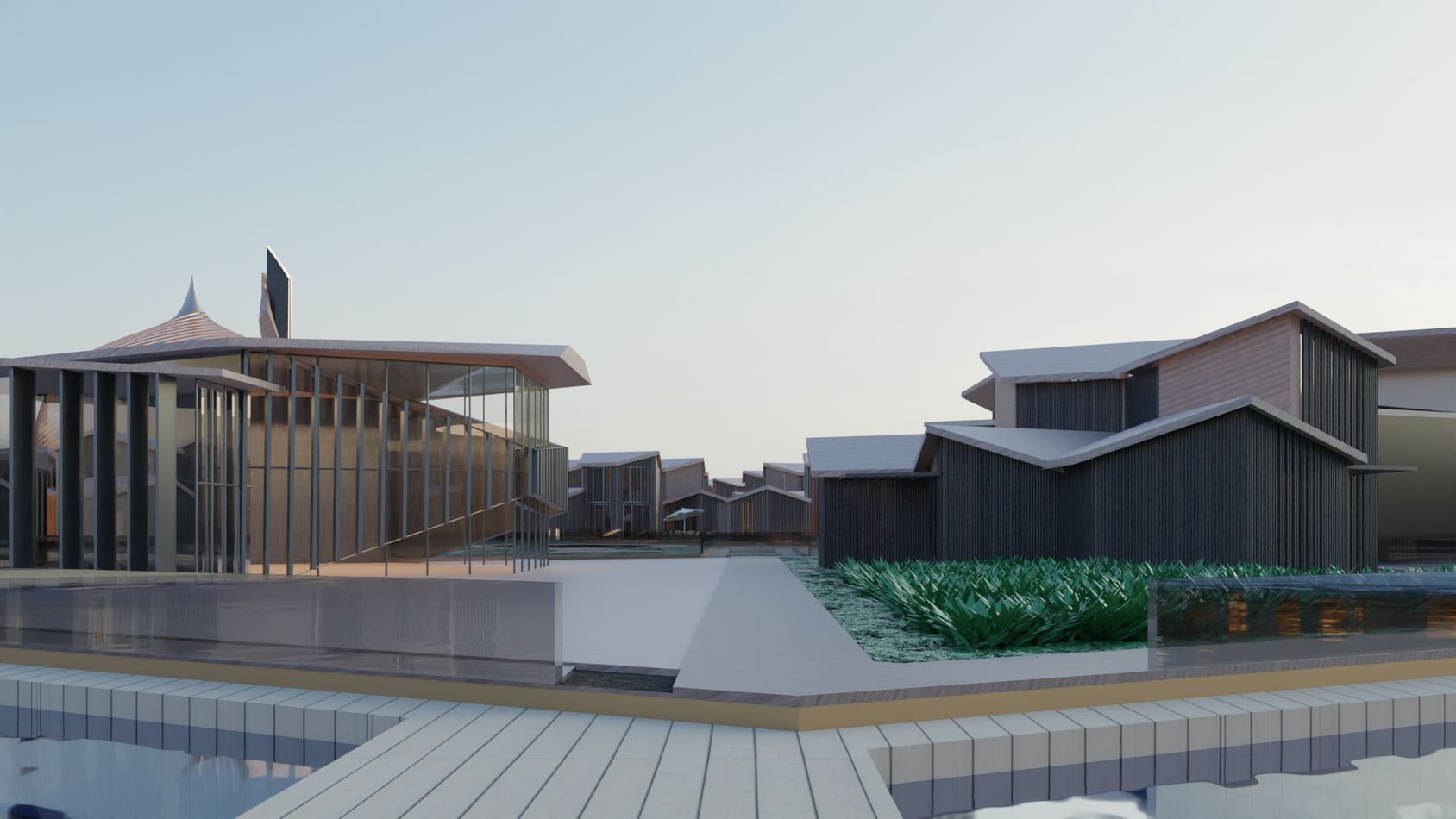 Modern architectural design in Jimbaran Housing community.