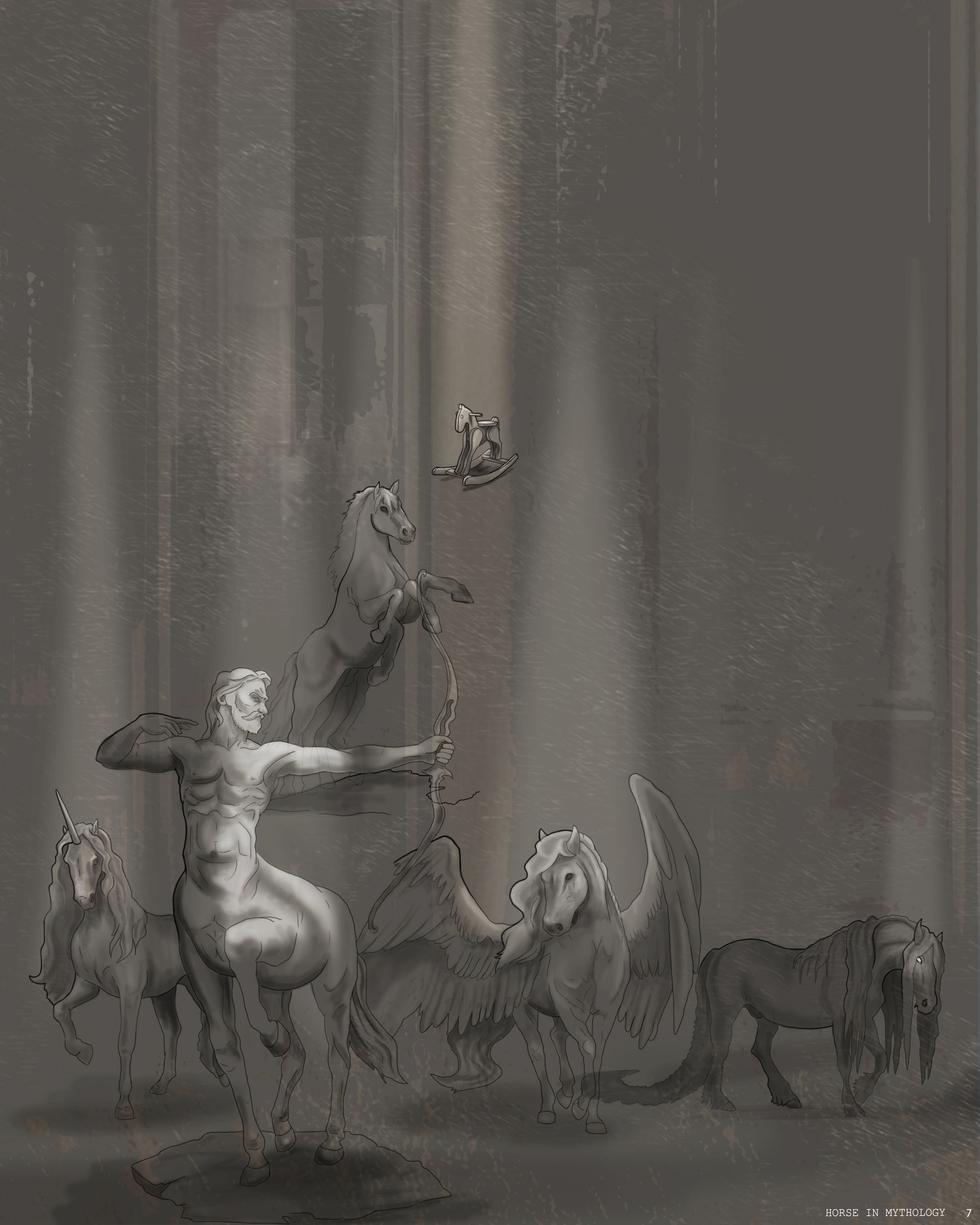 Mythological horses showcased, highlighting their legendary significance across cultures.