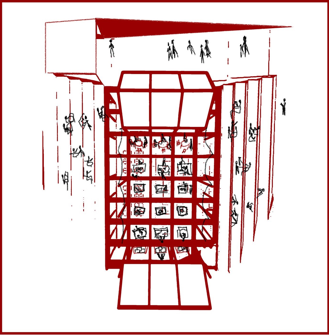 Diagram of Speakers' Corner program elements and spaces.