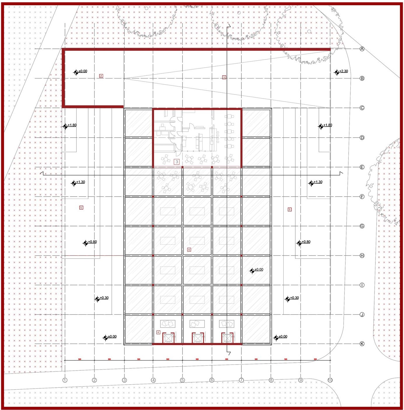 Floor plan of Speakers' Corner pavilion with flexible layout.
