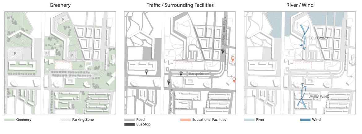 Integrated greenery enhancing urban environment.