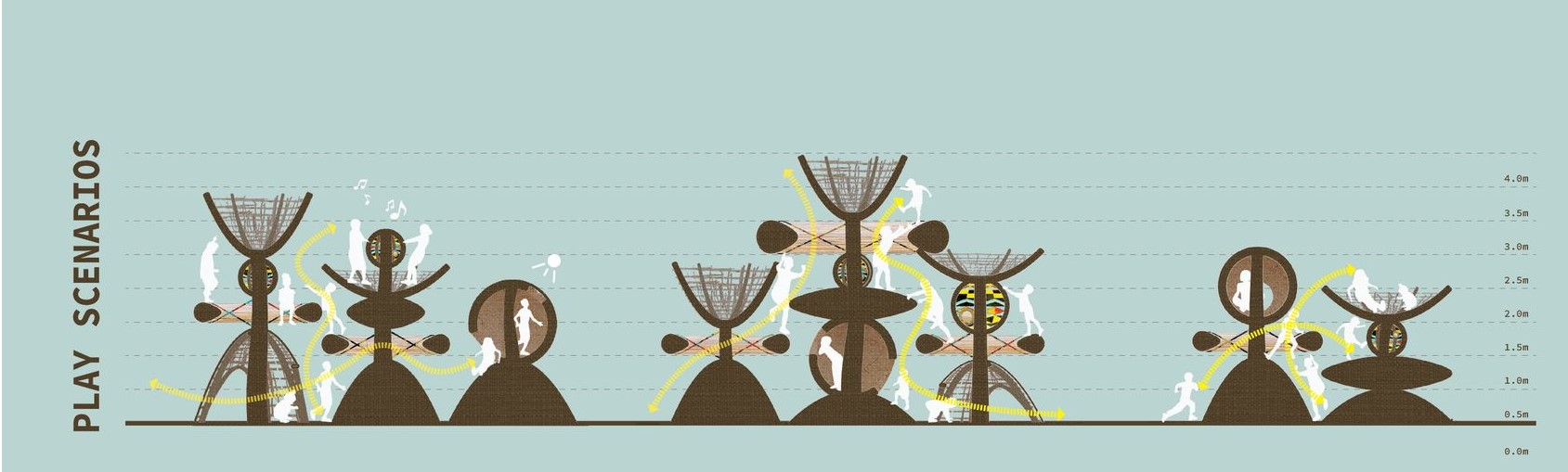 Innovative modular playground design for refugee children.