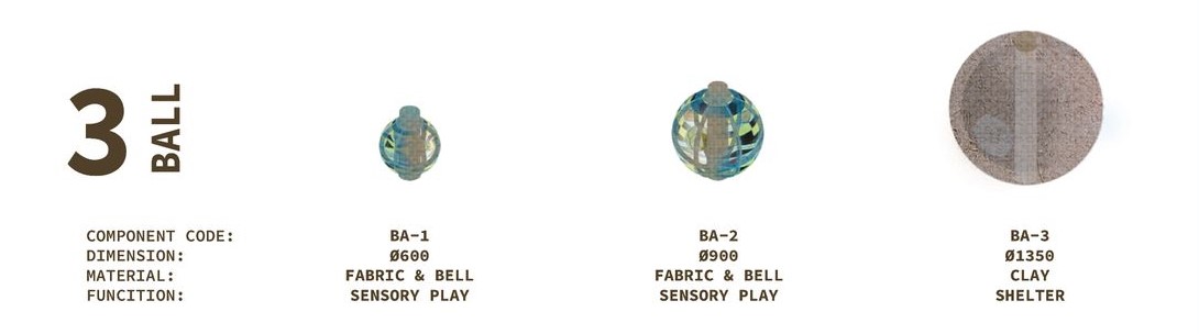 Balls for sensory play and shelter.