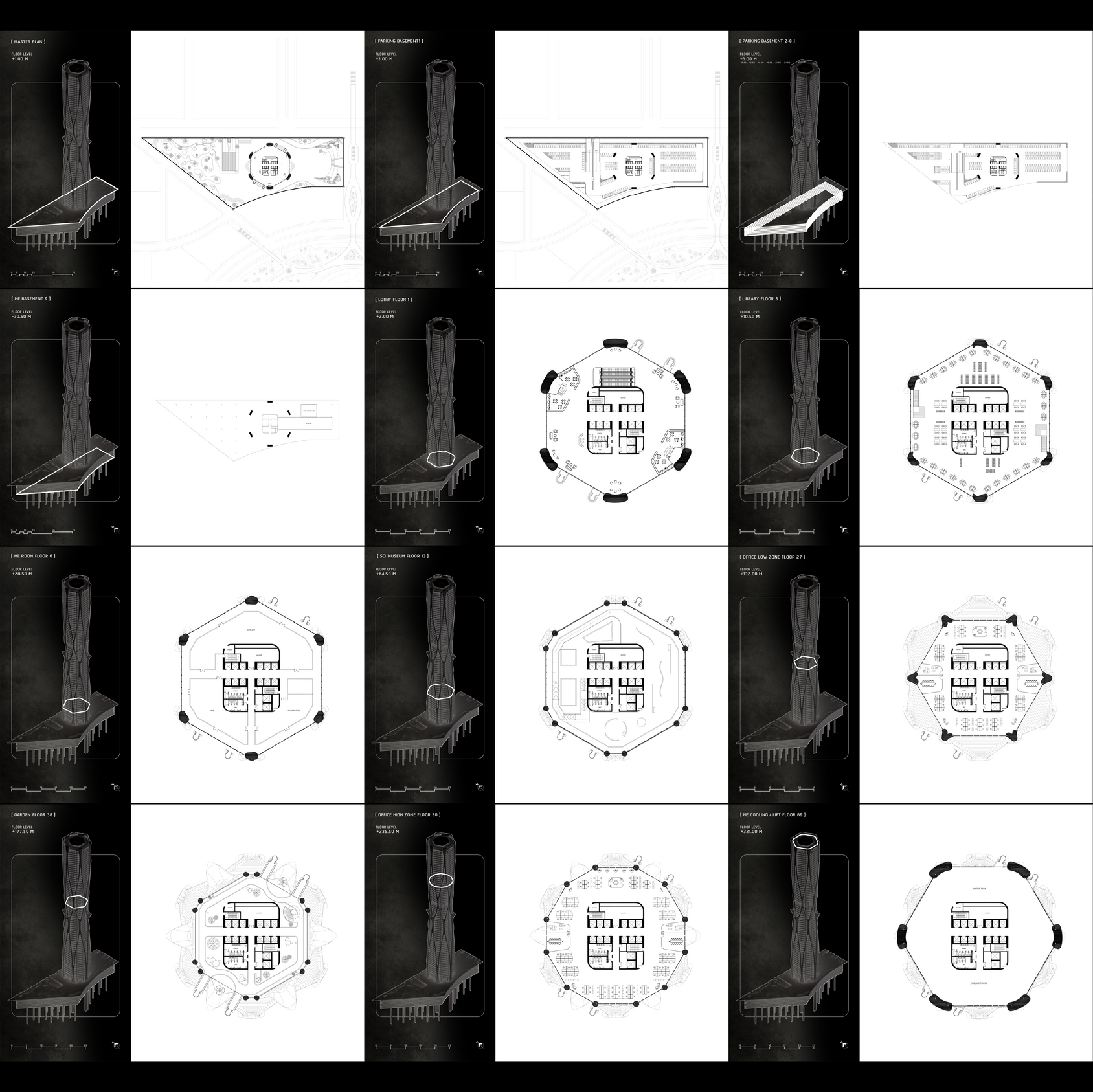 Hexagon blueprints: Detailed plans reveal the structure's complexity.