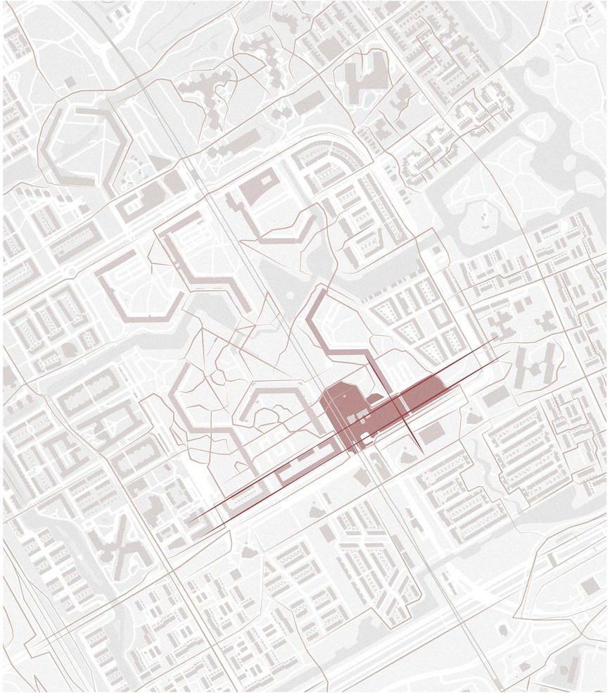 Site map highlighting Bijlmermeer community center location.