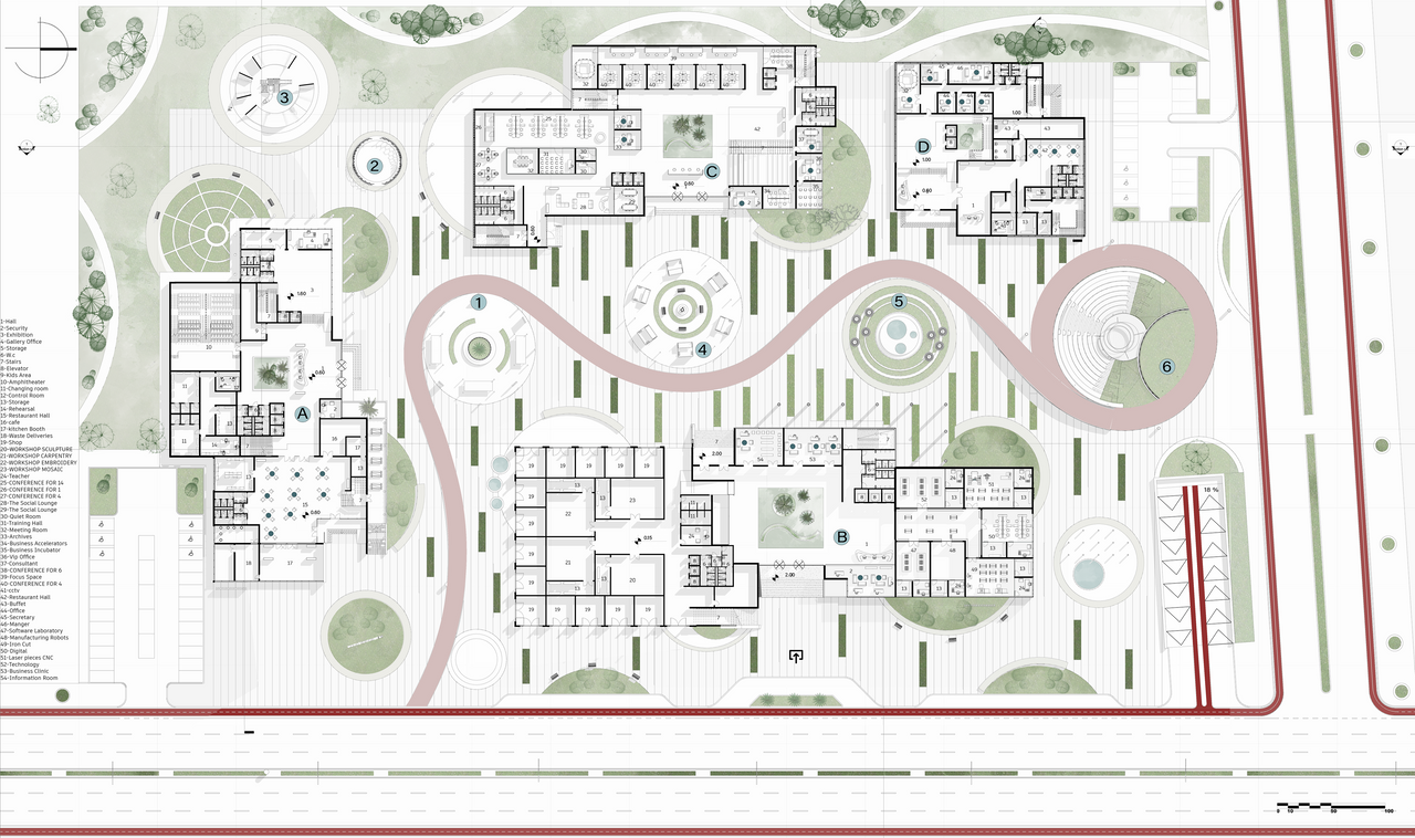 Floor plan of the Community Innovation and Entrepreneurship Center.