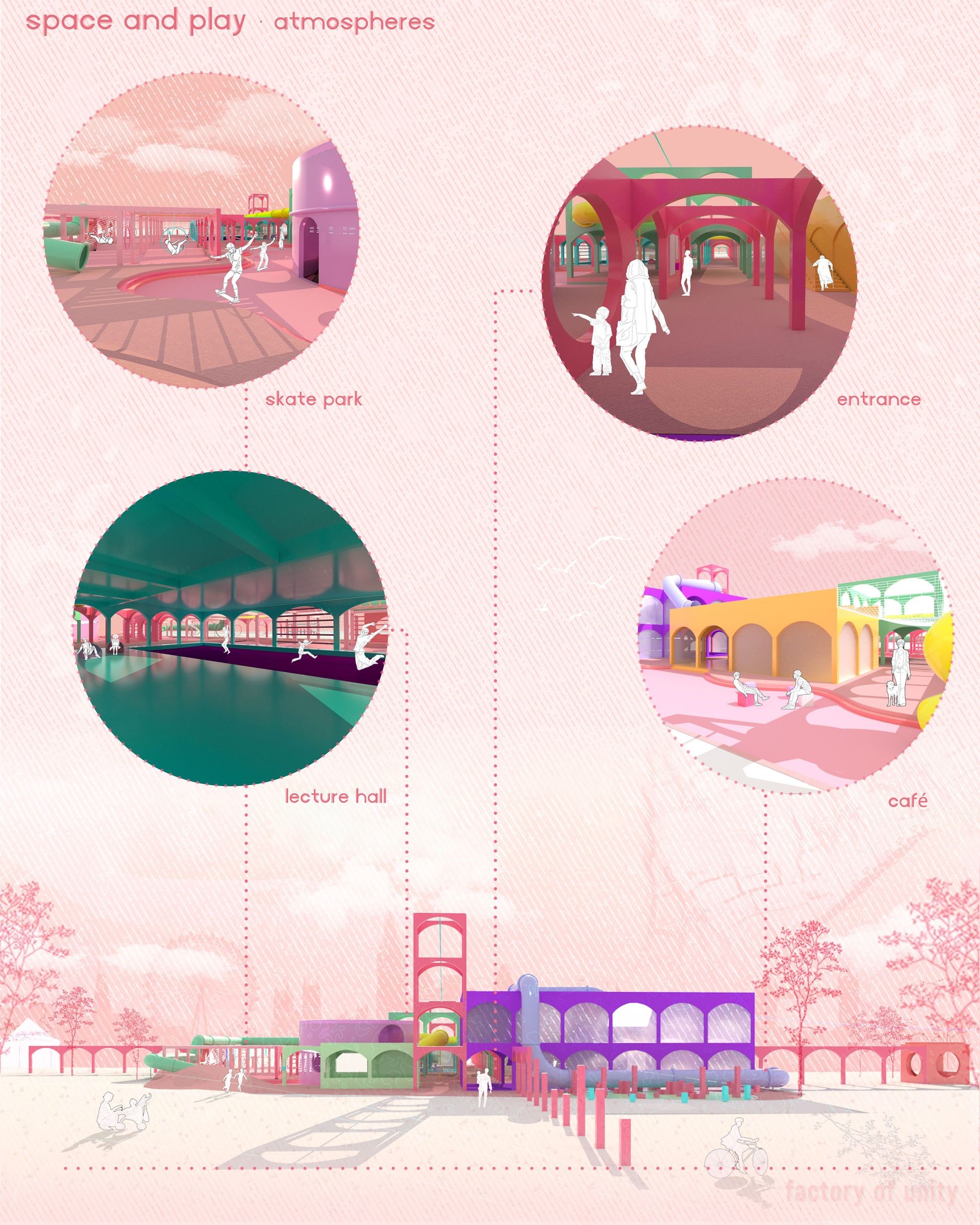 Universal Playground: Diverse spaces encourage play and learning.