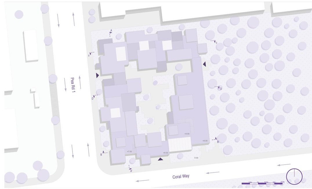 Dissolve: A school interwoven with its surroundings.