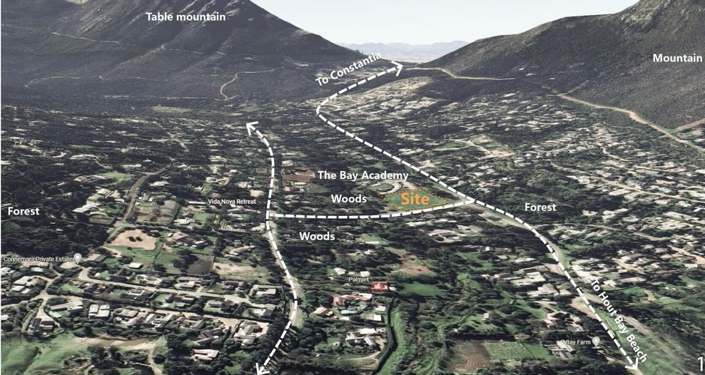 Aerial view of the VALLEY Hotel site in Hout Bay.