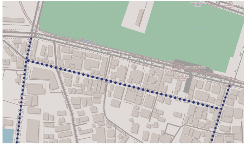 Map highlighting Chromascape's urban installation site.