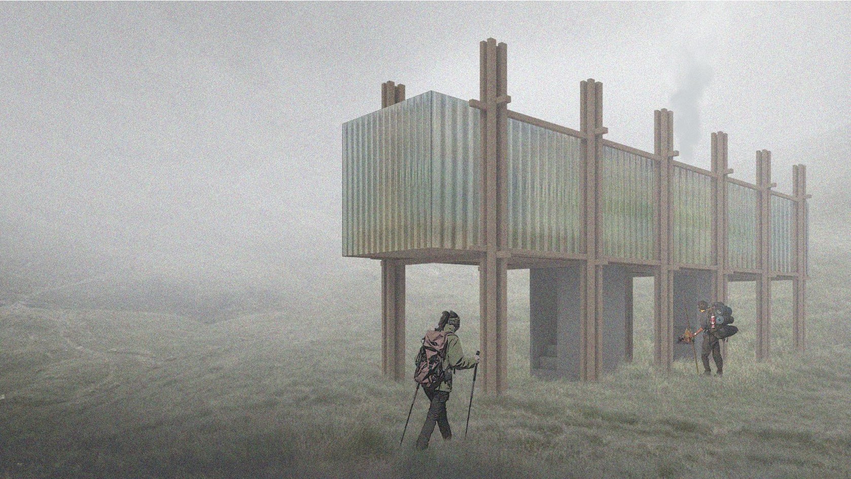 "Above" cabin: Elevated shelter, Pyrenean Haute Route haven.