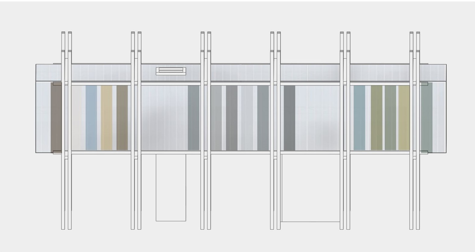 "Above" cabin: Polycarbonate facade, reflecting nature's palette.