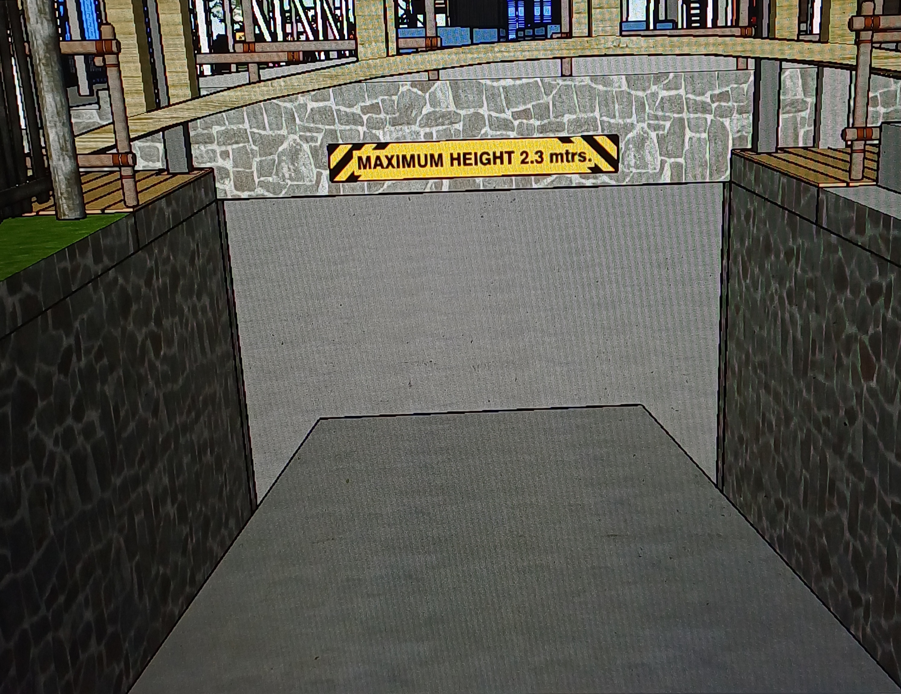 Maximum height for car to enter the Basement Area