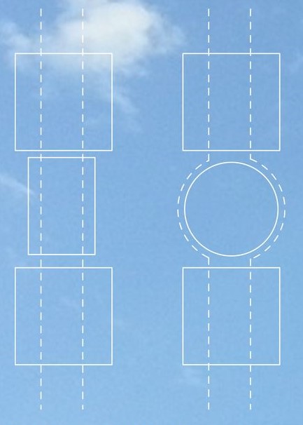 Comparative bridge pathway designs: traditional vs. circular.