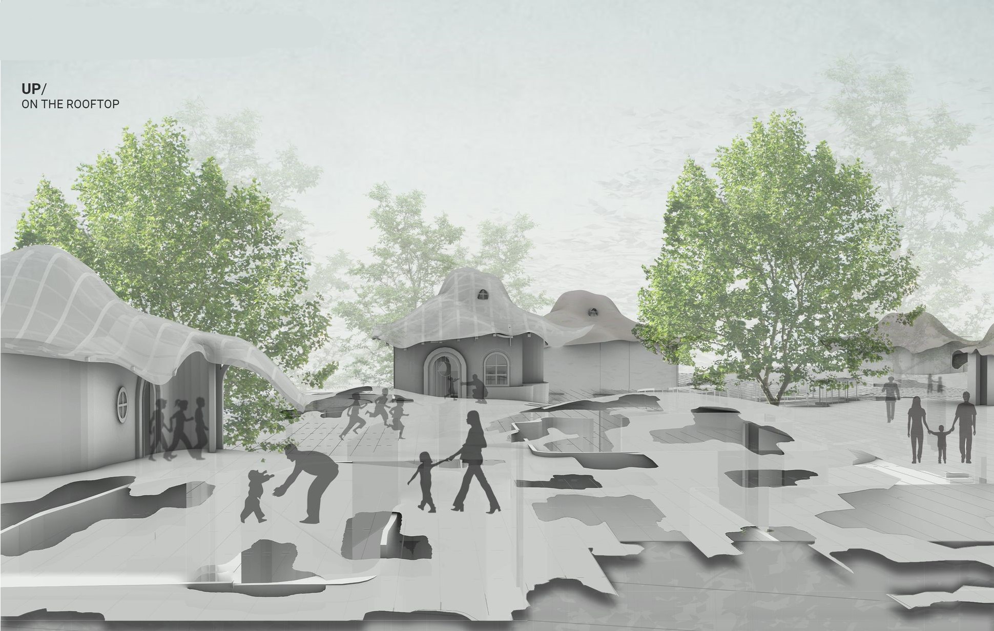 Wooden structures bring Hyde Park's mythical tales to life.