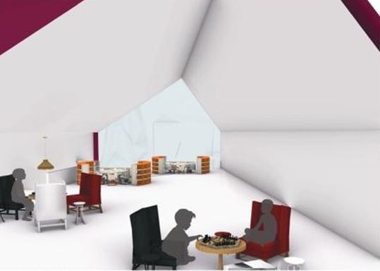 Collaborative space encouraging creativity and active student interaction.