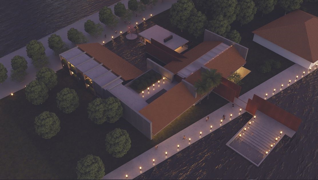 Aerial view of Bài Hát Chùa Music Center.