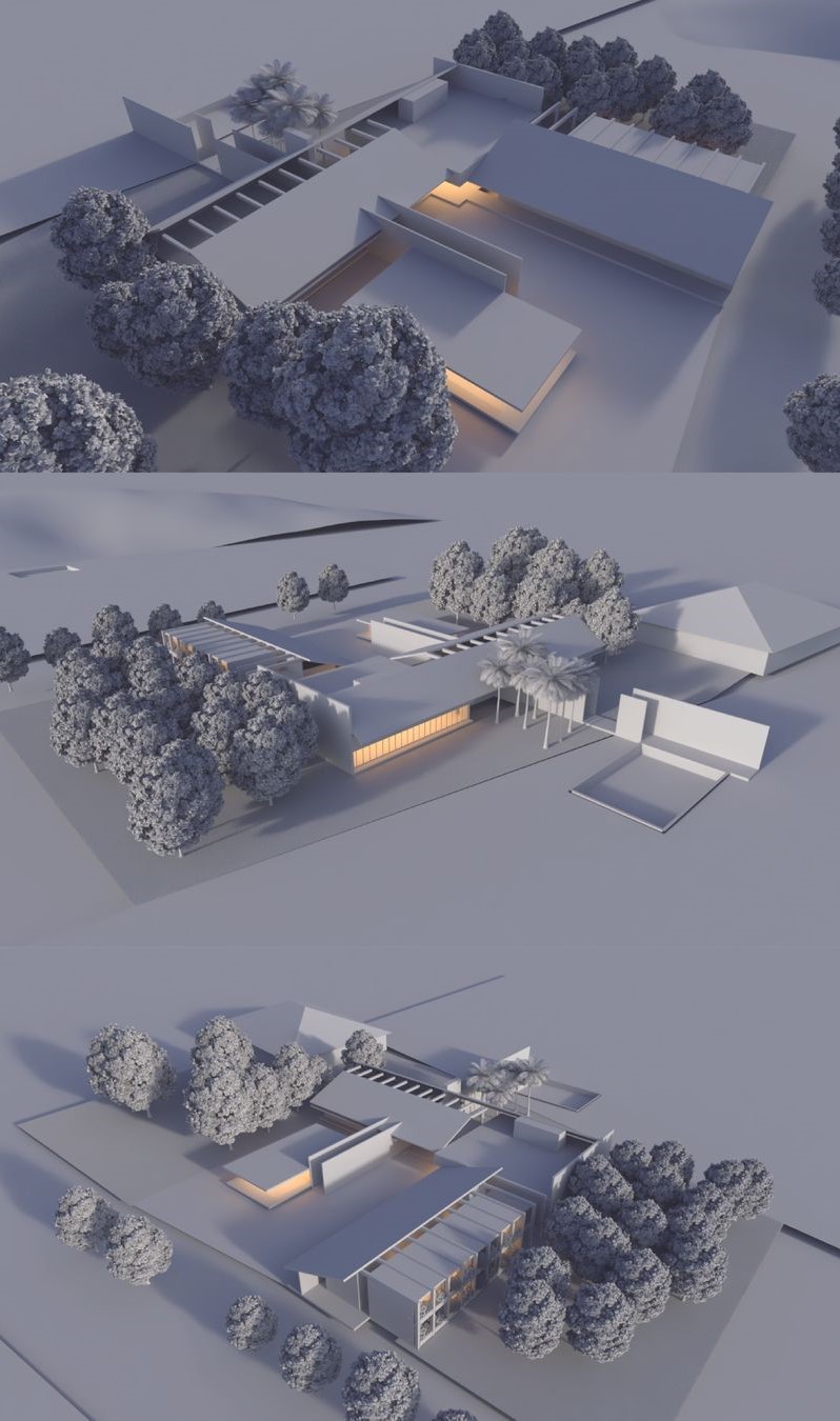 Architectural model showing project integration with nature.