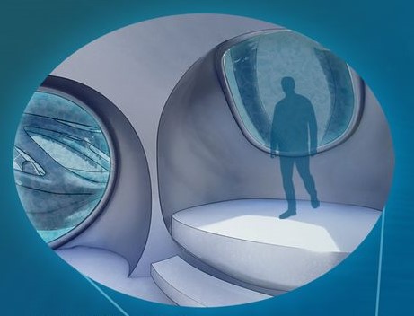 Interior view of the underwater research lab.