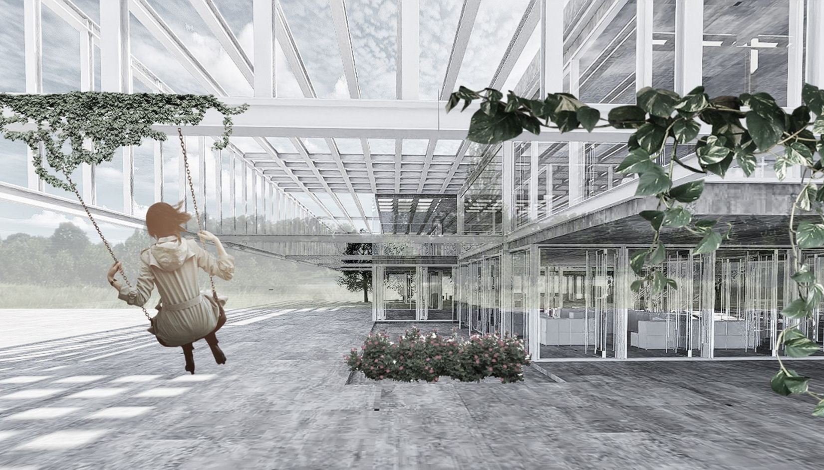 Playful, light-filled, collaborative learning piazza.