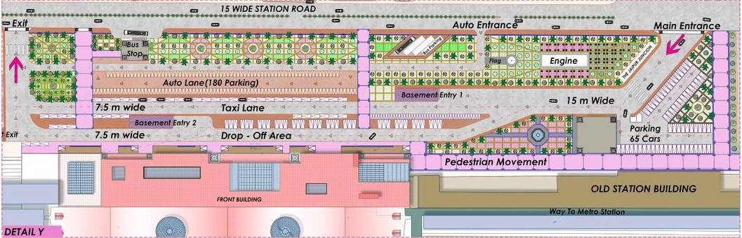 Jaipur Railway Station: Proposed entrance plaza and traffic flow.
