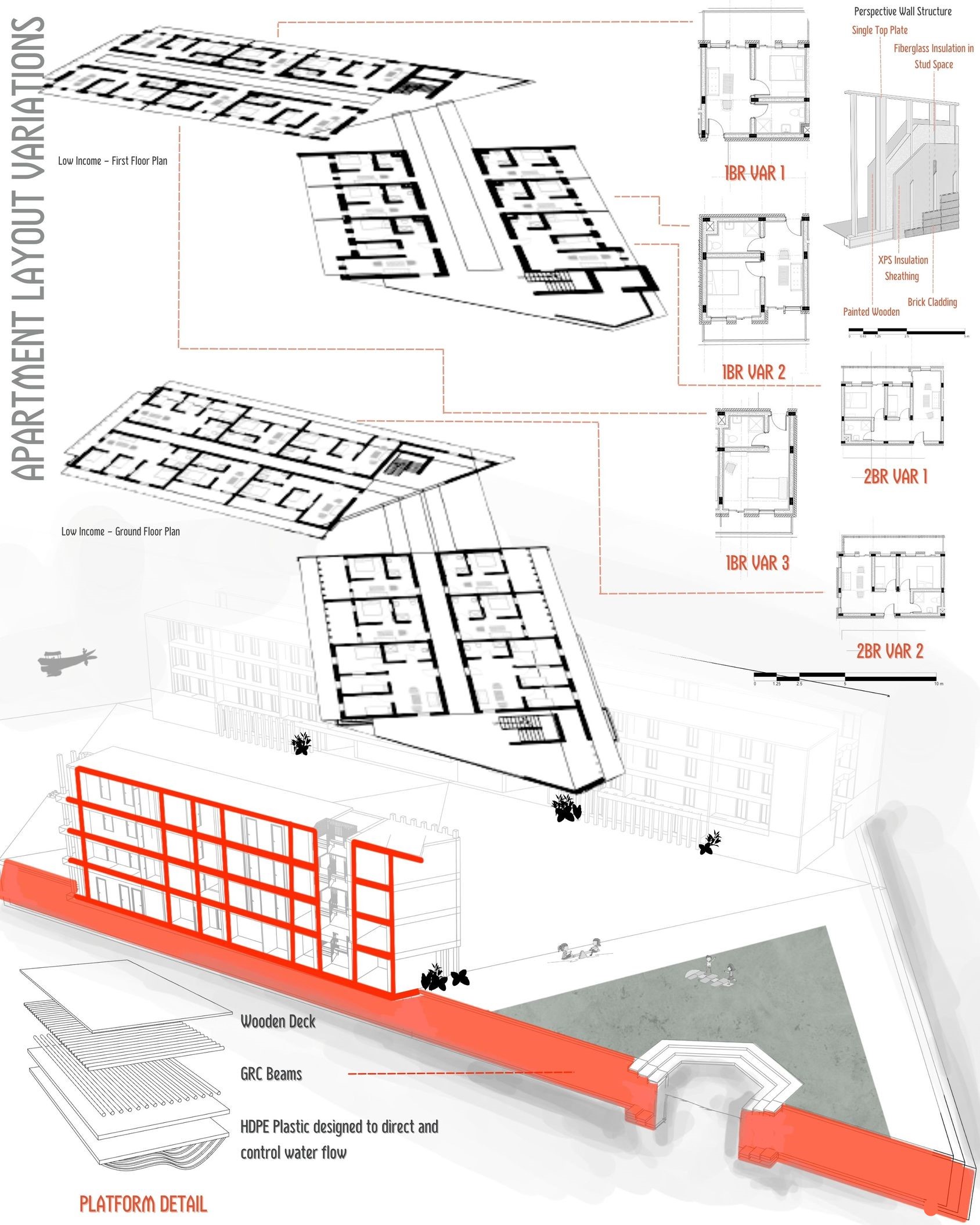 Detailed layout variations for adaptable living spaces.