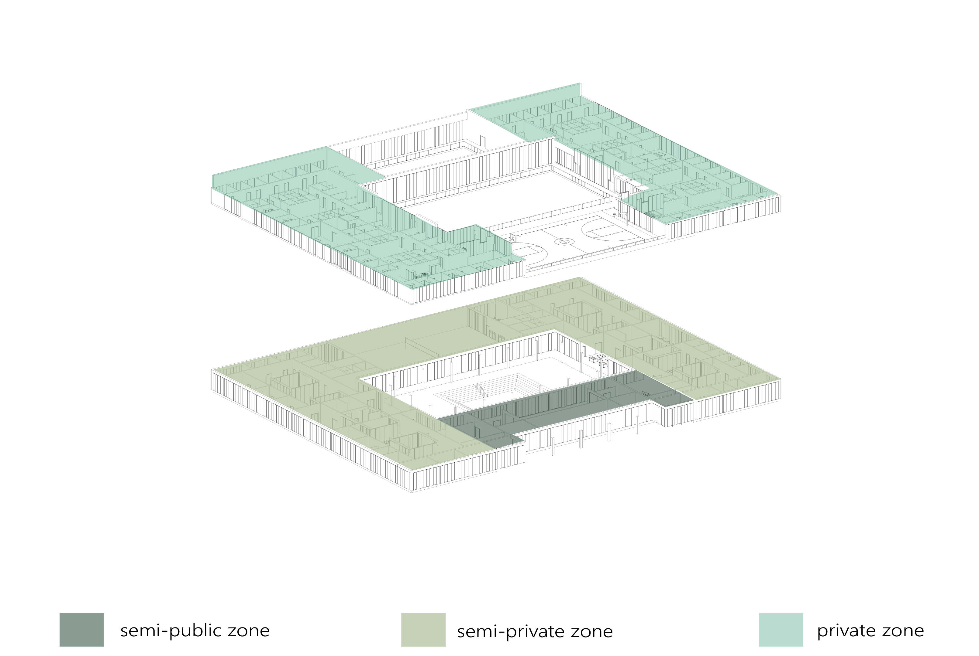Detailed floor plans of the Matched Family reformation center.