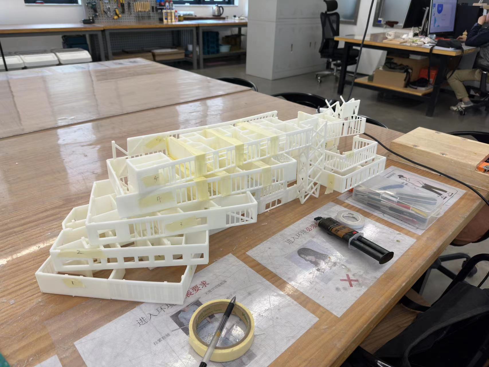 Temporary assembly of all components