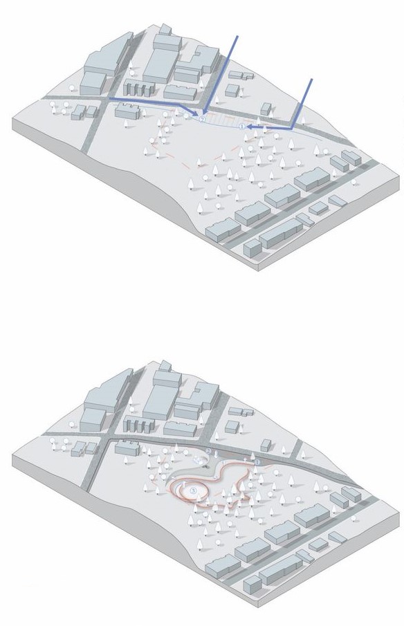Concept development: Enhancing site accessibility and flow.