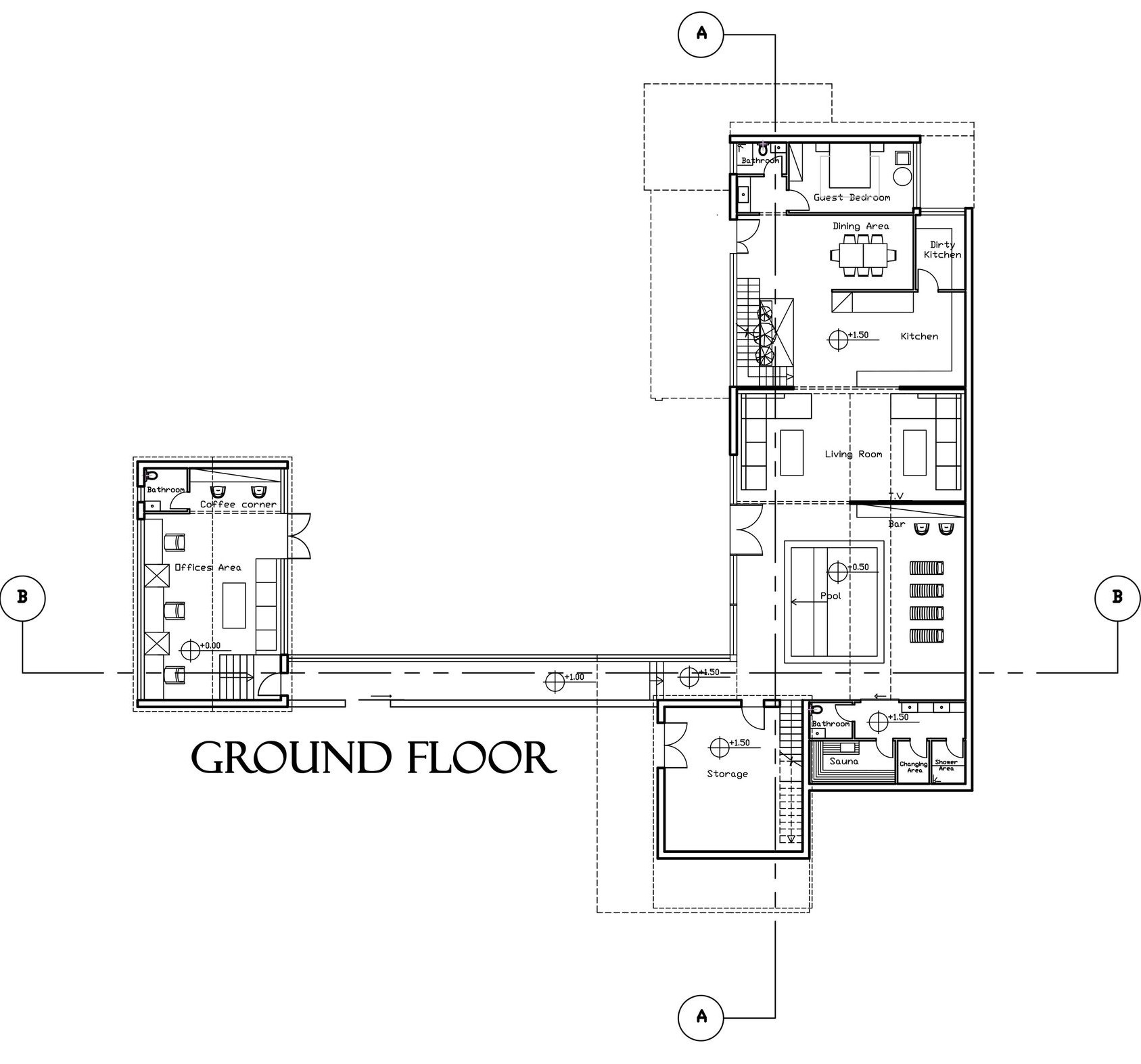 Ground floor layout of LA VIE VILLA.