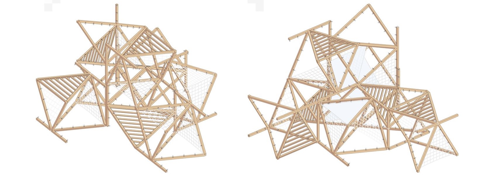 Modular playground structures showcasing versatile assembly designs.