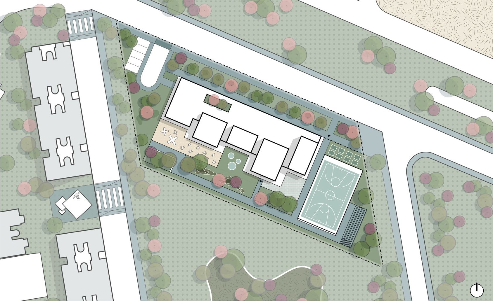Educational Strength: School site plan - Integrated with green spaces.