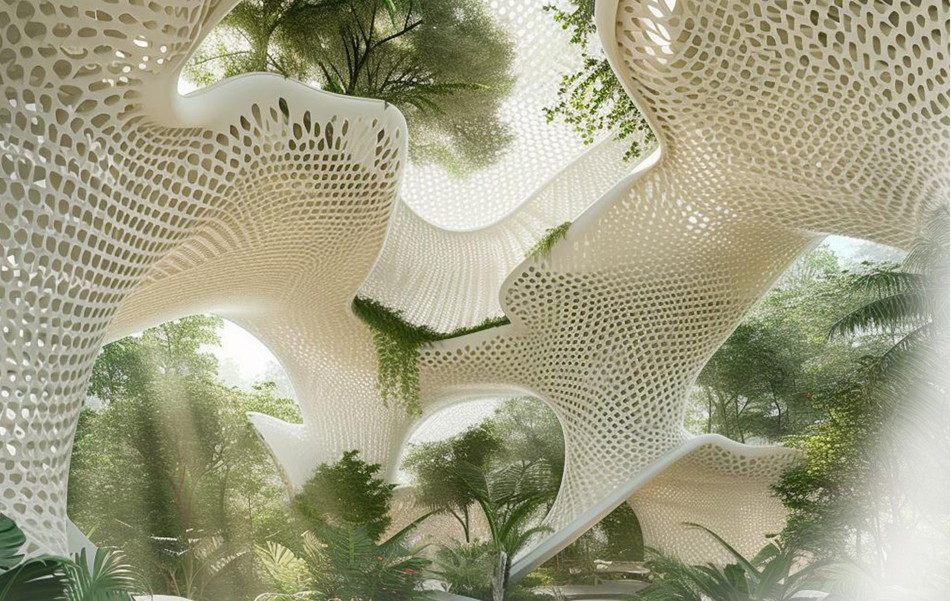 Organic canopy blends nature and architecture seamlessly.
