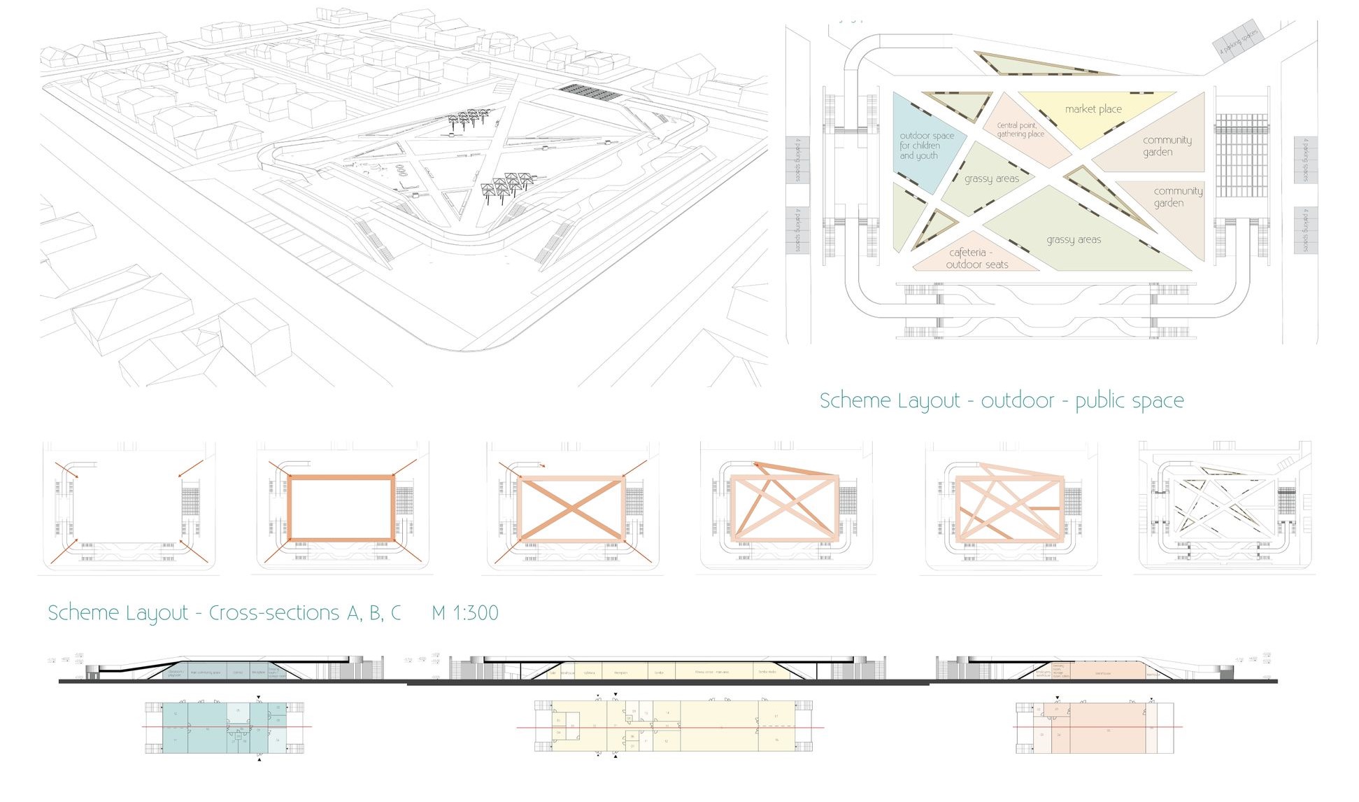 Architectural plans for a sustainable public park.