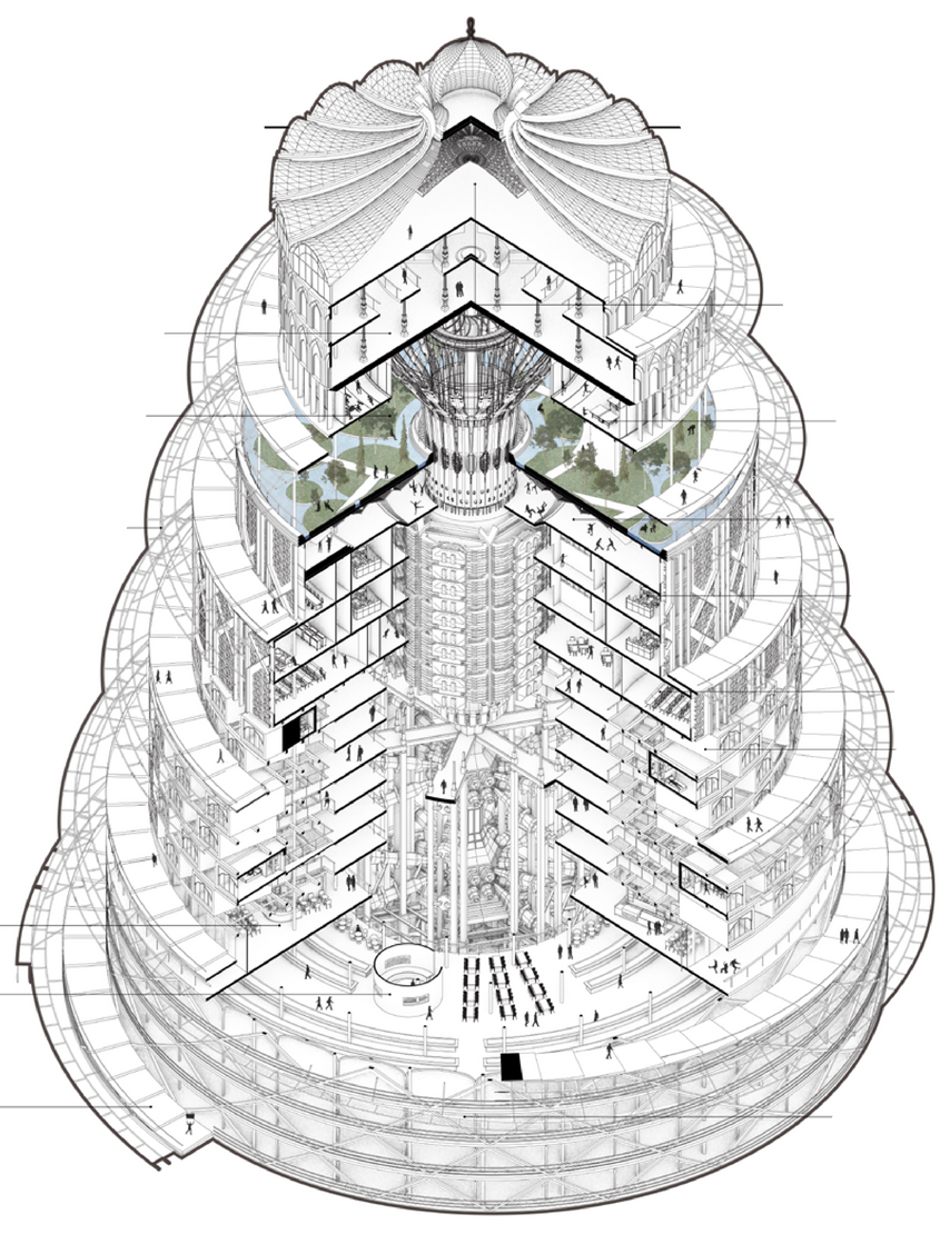 Baghdad Nuclear Tower: Maslow's Hierarchy in architectural form.