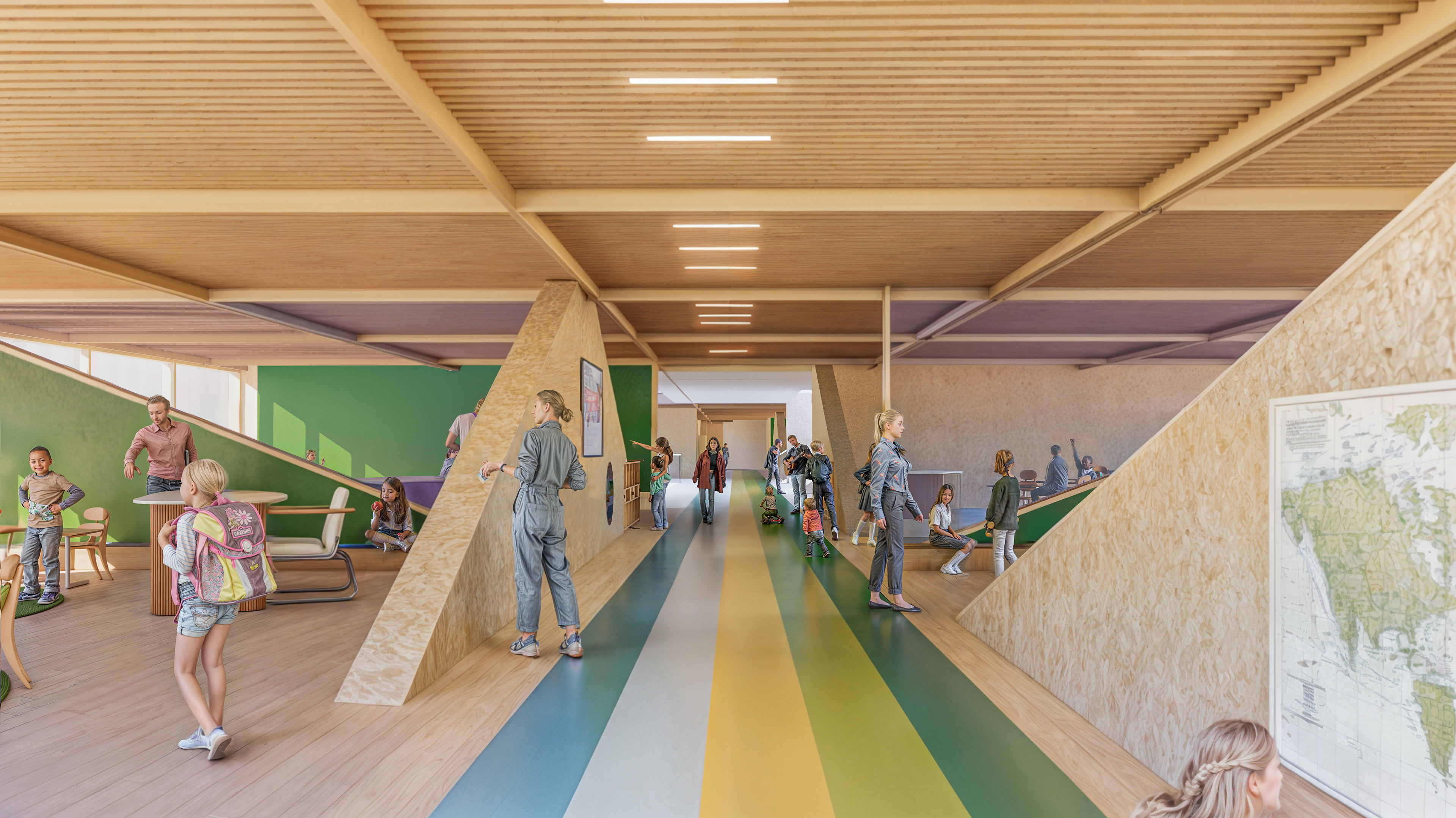 Classes-Discussion & Communication Learning Space : Communication from a half-open wall