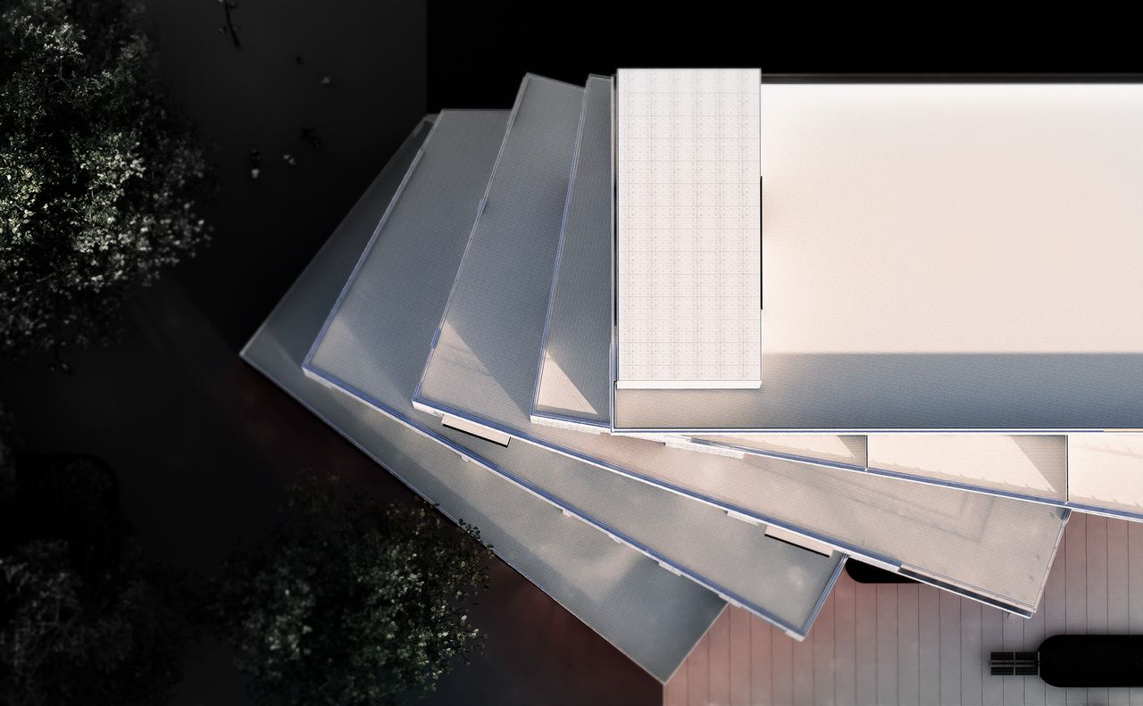 Light Cycle rooftop: Rotating floors create dynamic terraces and maximize sunlight.