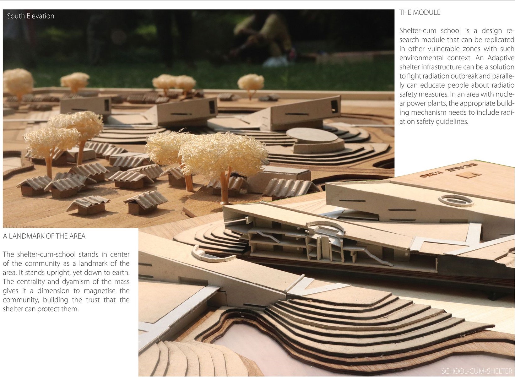 Activate Shelter model: South elevation, a landmark of the Rooppur area.