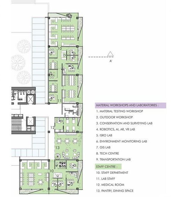 INTERSECT floor plan: Labs, workshops, and staff areas.
