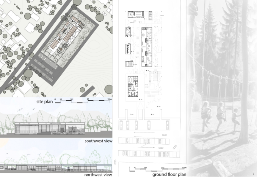 Site plan, elevation views, and ground floor plan for "In Green," showcasing the seamless integration of the architectural design with the natural environment in Australia.