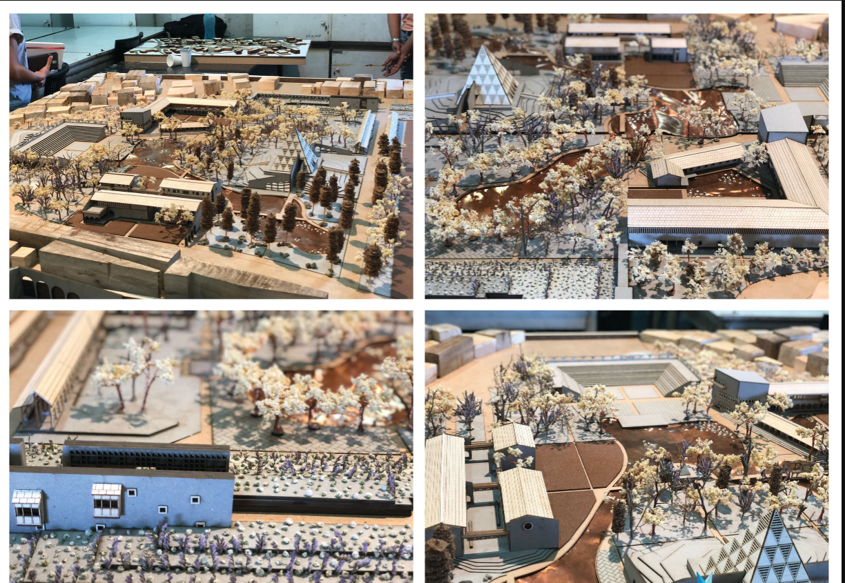 A scale model highlighting the spatial and cultural elements of the Garden of Reconciliation.