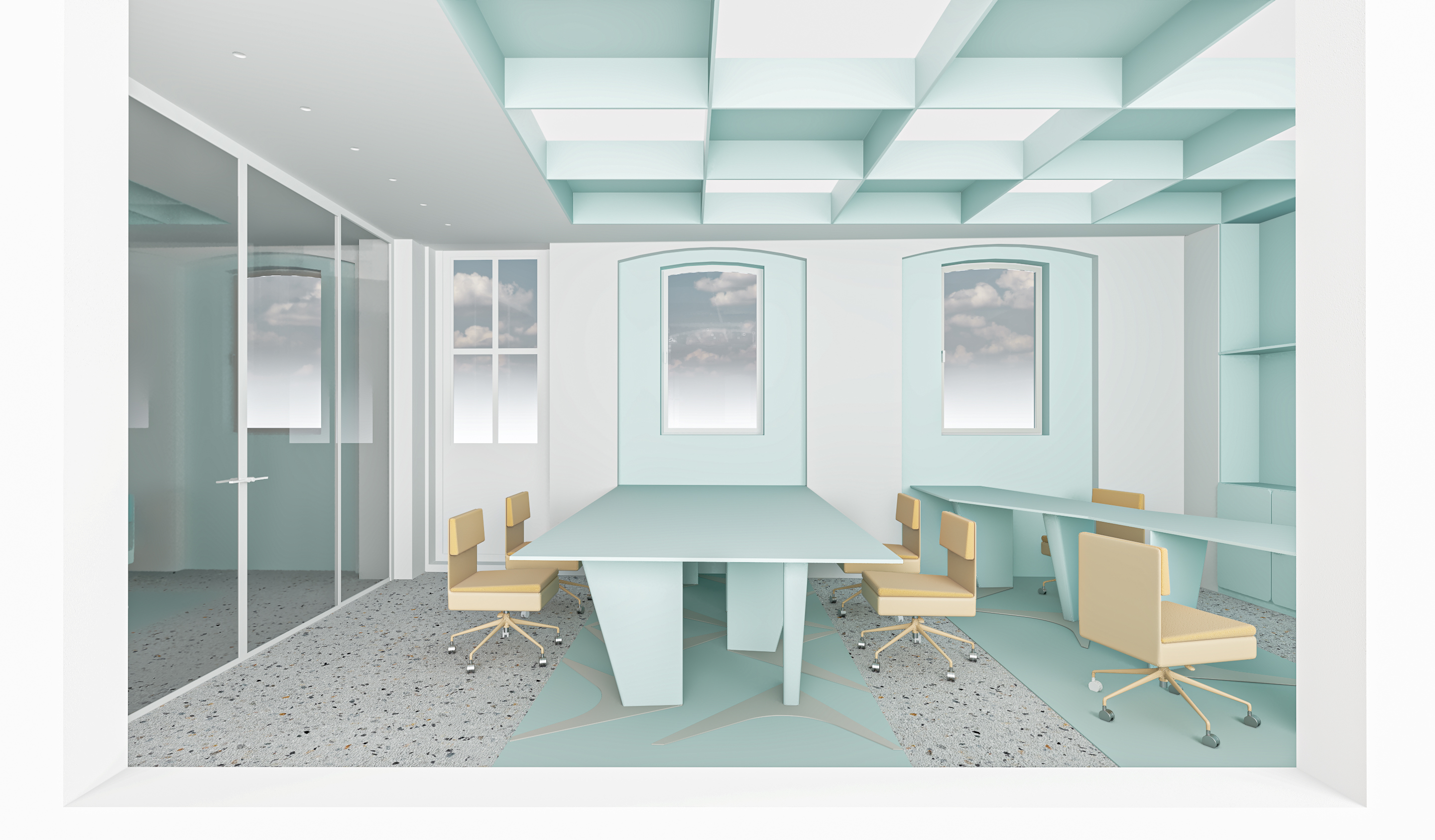 Modular coworking space designed for creativity and flexibility.