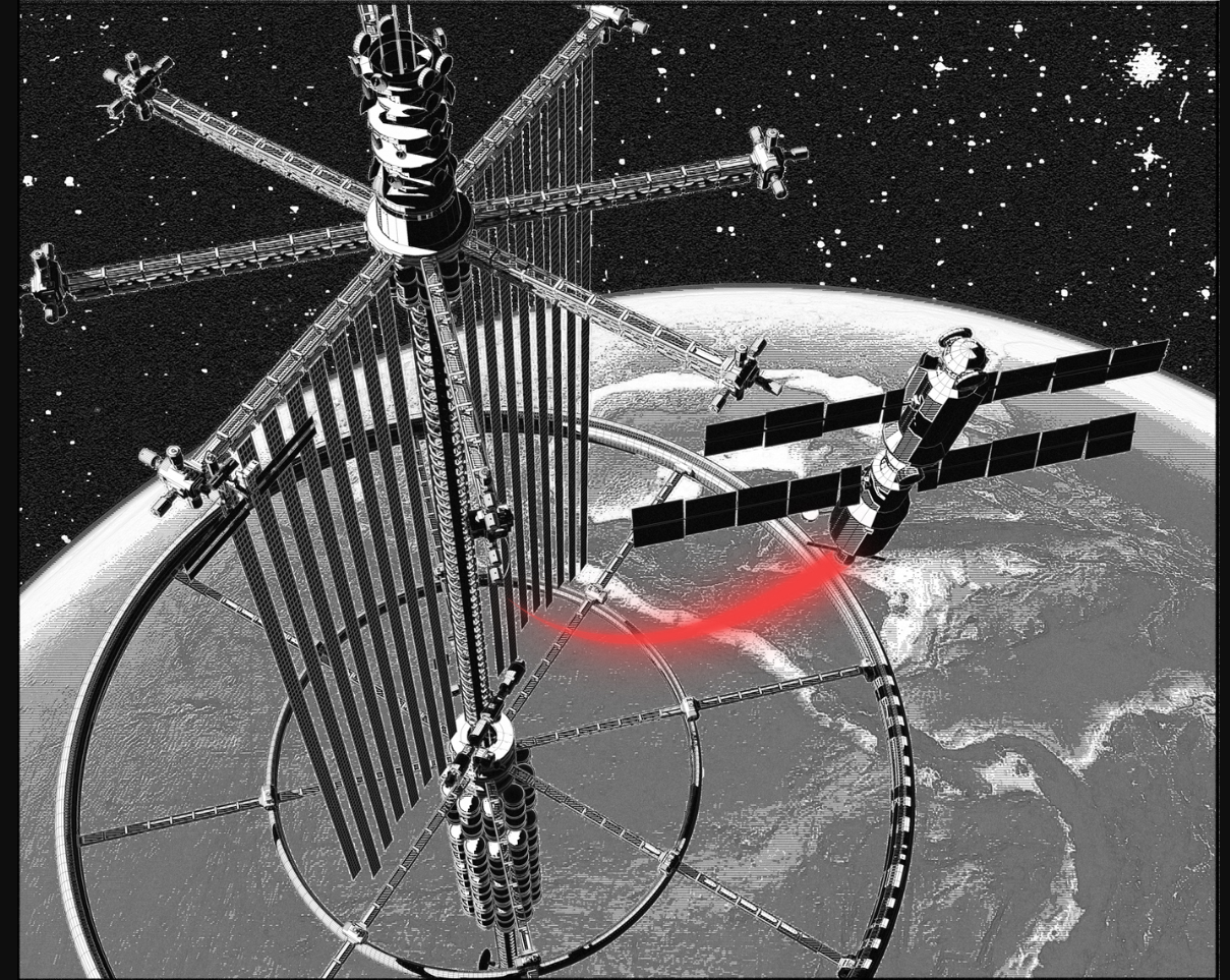 The Or1gyn Space Port orbits Earth as humanity's gateway to Mars.