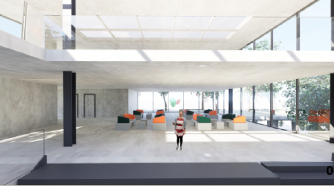 A vibrant multi-functional area emphasizing inclusivity and connectivity.